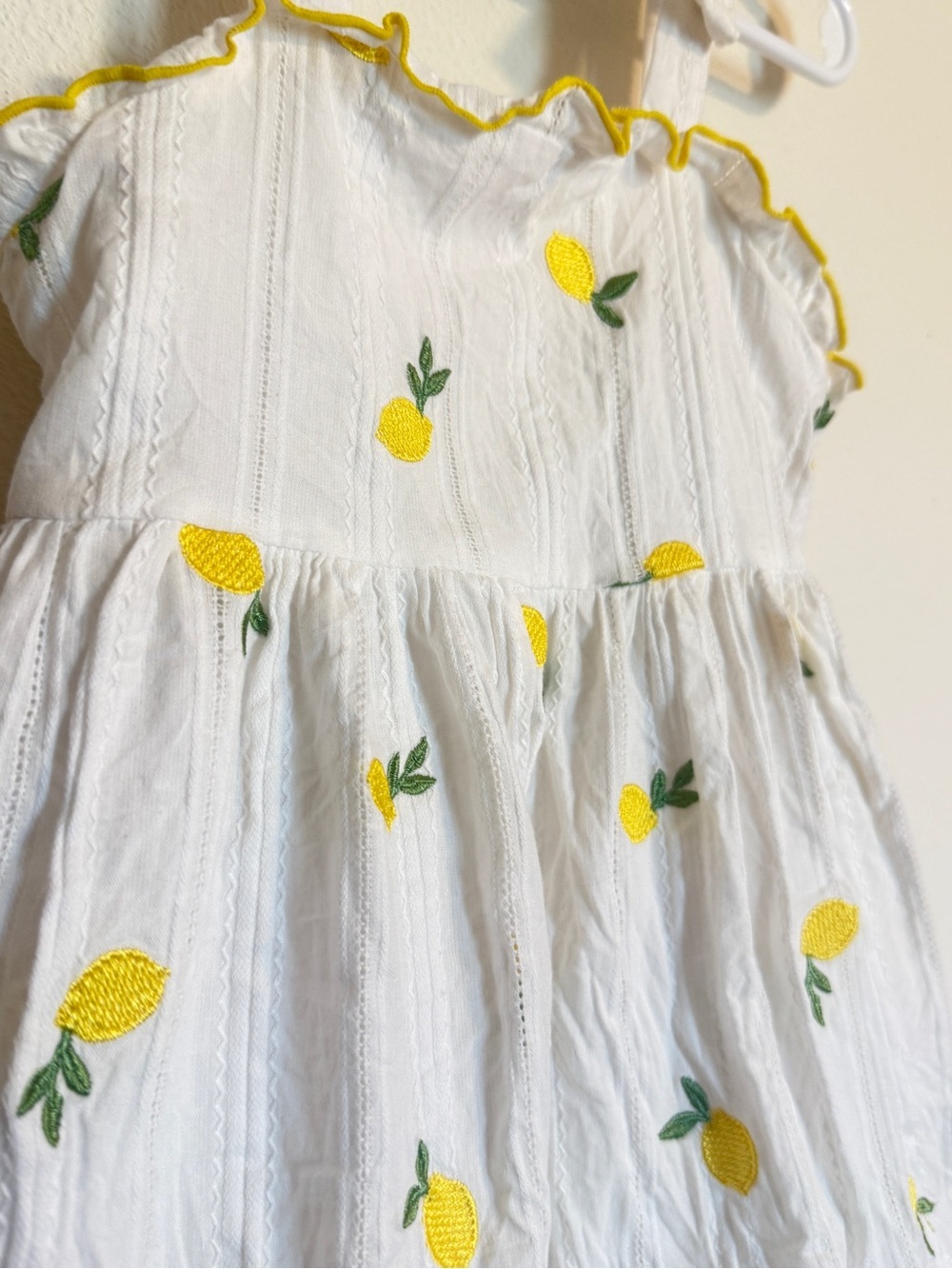 3t White Girls' Lemon Print Sundress - Picture 2 of 3